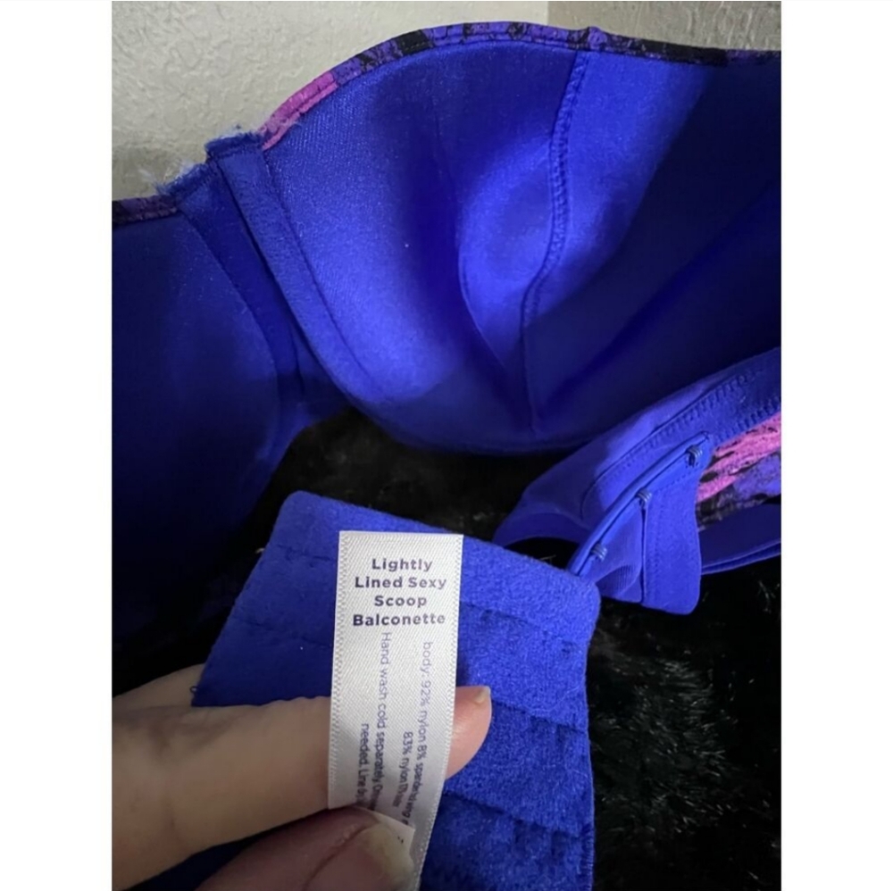 Cacique Microfiber Scoop Balconette Bra purple 46dd - Picture 5 of 5